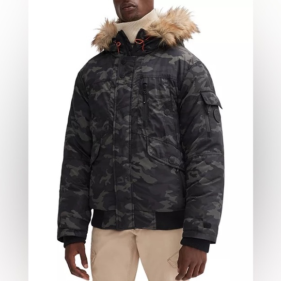 NOIZE Regular Fit Hooded Bomber Jacket Men  Size Large - Picture 1 of 16